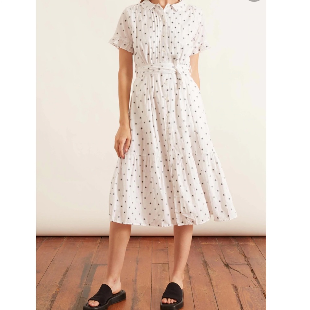 Alex Mill White Midi Dress with Black Dots - Picture 2 of 8